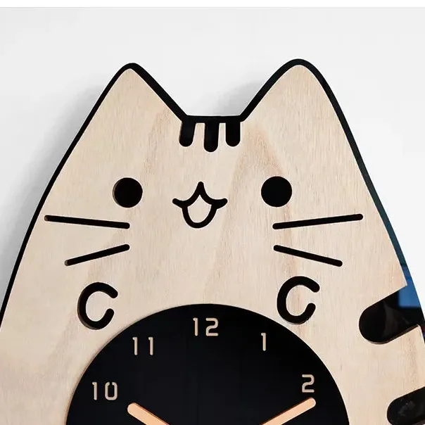 Happy Curious Cat Wall Clock