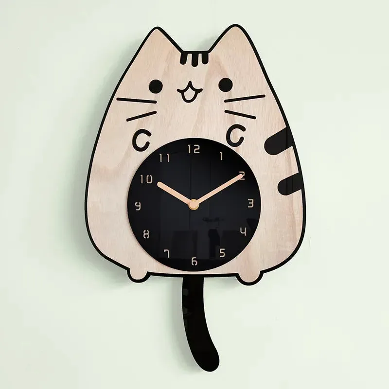 Happy Curious Cat Wall Clock