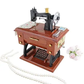 Jacki Design EYL28005 Music Box Gifts Sewing Machine Music Box, Brown