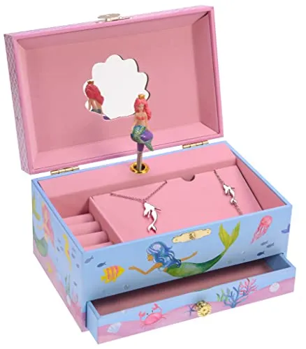 Jewelkeeper Mermaid Music Box & Little Girls Jewelry Set - 3 Mermaid Gifts