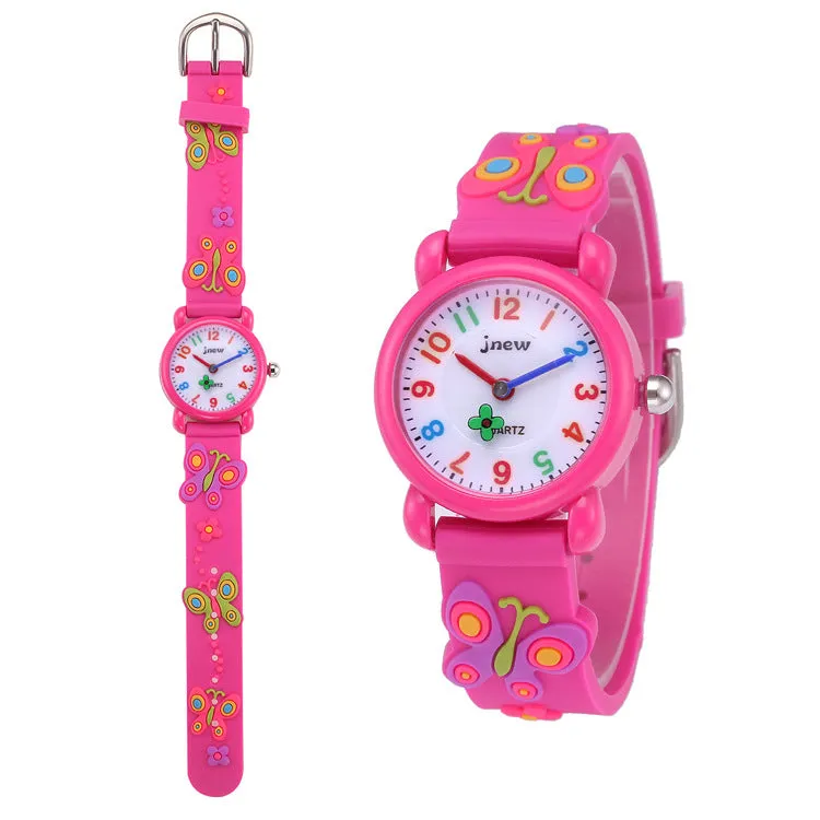 Jiuniu Children's 3D Silicone Cartoon Watch Waterproof Quartz Watch Primary School Girls Watch Children's Watch