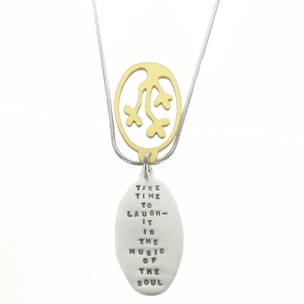 Kathy Bransfield "Take Time To Laugh It Is The Music Of The Soul" Necklace