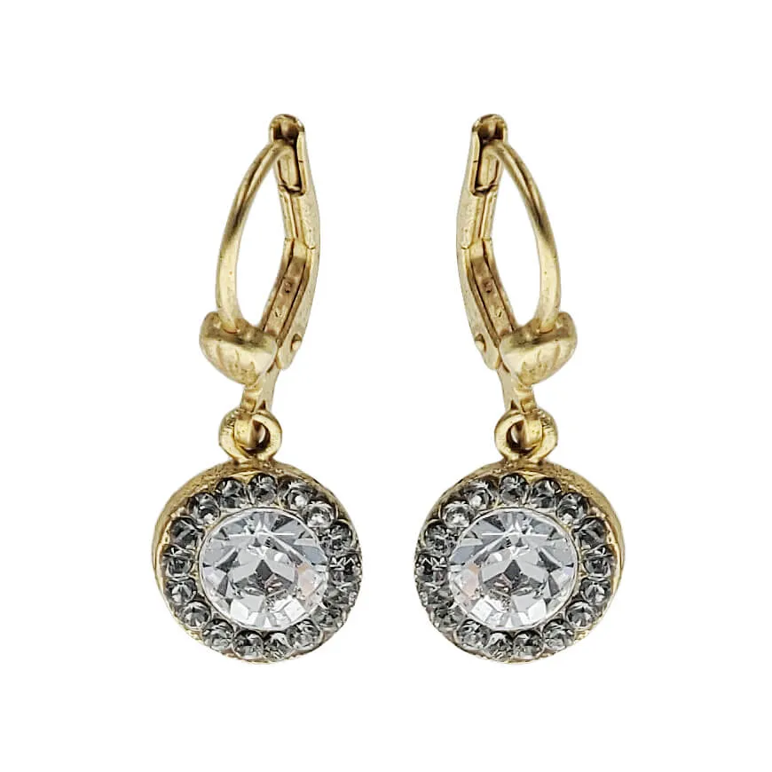 La Vie Parisienne Round Swarovski Crystal Earrings