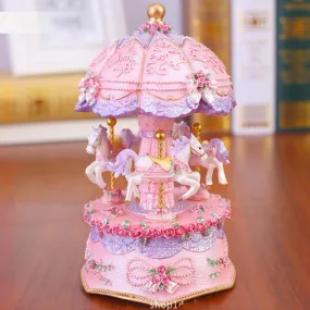 Light Up Carousel Music Box