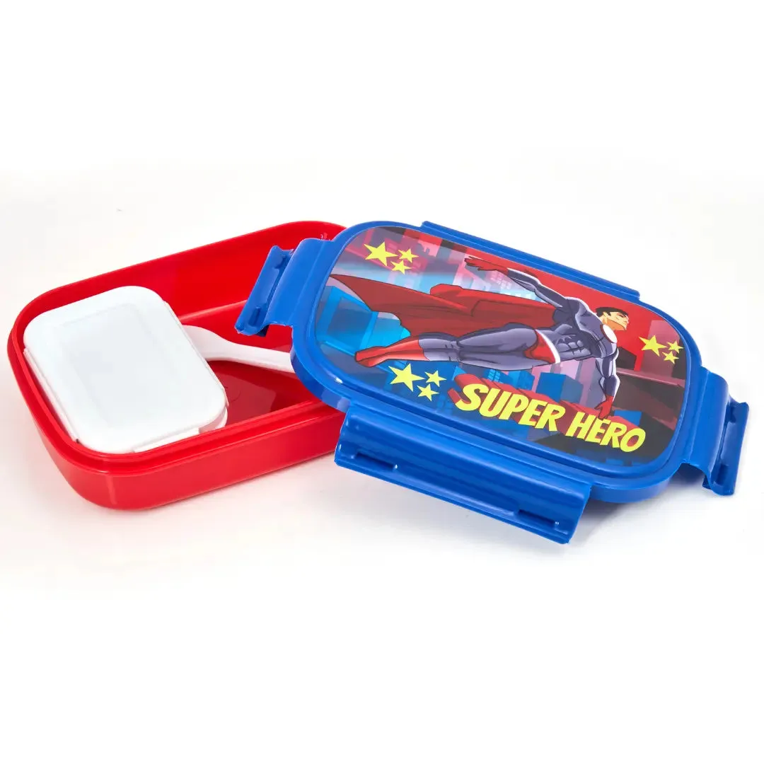 Liza Cartoon Printed Superman 2 Compartment Tiffin Box for School Kids