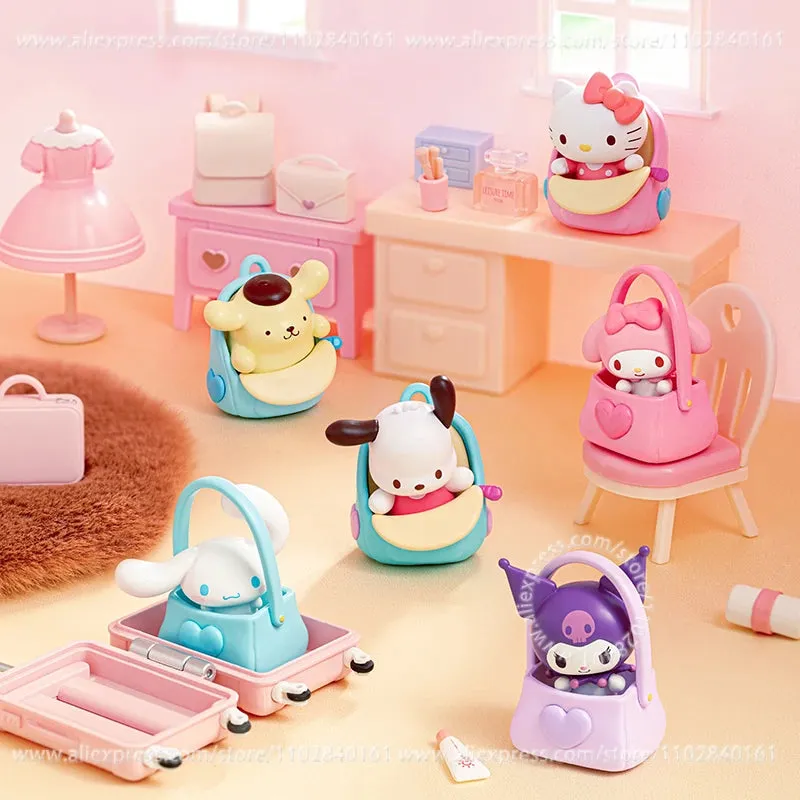 MINISO Blind Box Cute Sanrio Heartbeat Conspicuous Bag Series – Kawaii Doll Ornaments and Cartoon Model Toys