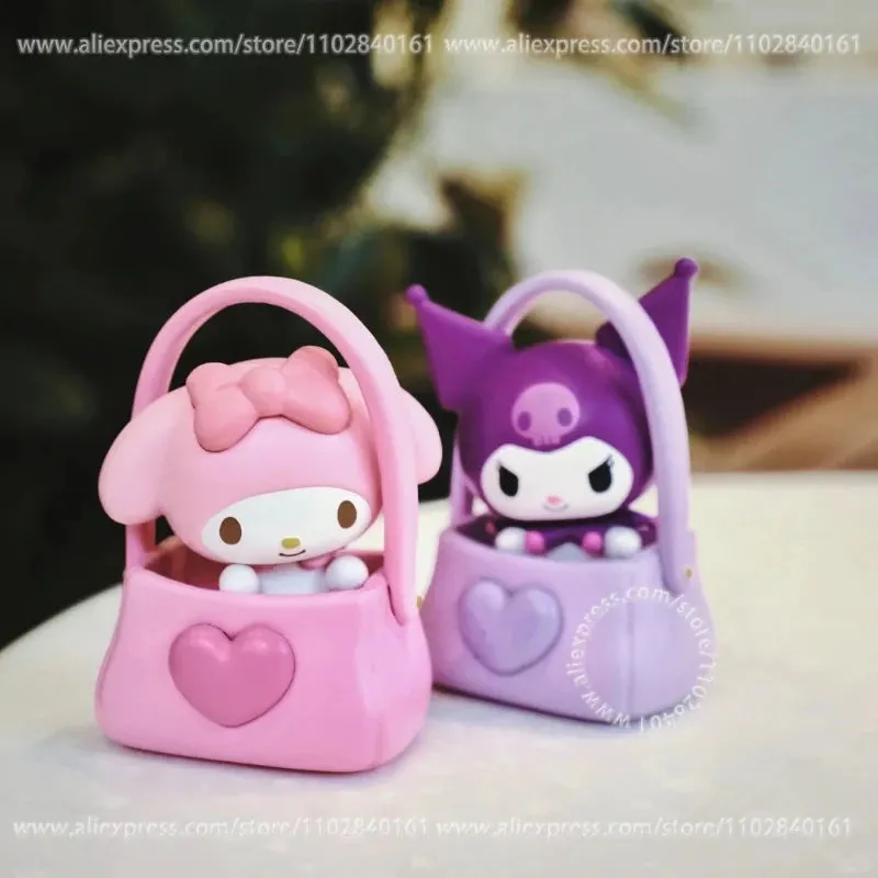 MINISO Blind Box Cute Sanrio Heartbeat Conspicuous Bag Series – Kawaii Doll Ornaments and Cartoon Model Toys