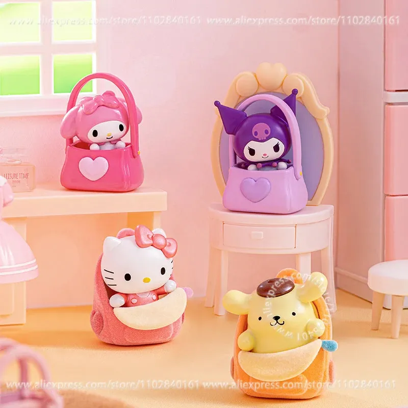 MINISO Blind Box Cute Sanrio Heartbeat Conspicuous Bag Series – Kawaii Doll Ornaments and Cartoon Model Toys