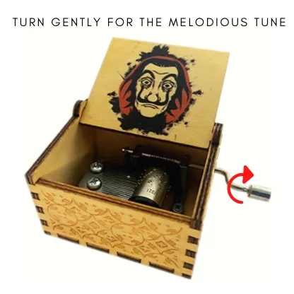 Money Heist Wooden Handcrafted Music Box - Unmask the Symphony of Intrigue 🏴‍☠️🎶