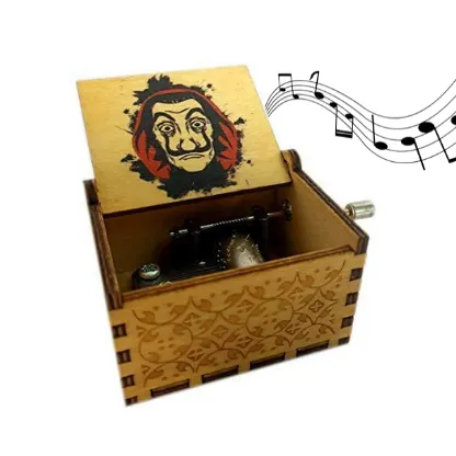 Money Heist Wooden Handcrafted Music Box - Unmask the Symphony of Intrigue 🏴‍☠️🎶