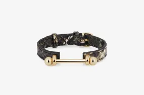 Music Bar Bracelet Snake Emboss/Metal Slate Green