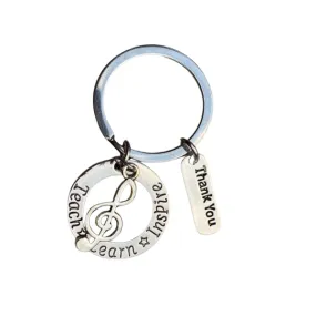 Music Teacher Keychain- Teach Learn Inspire