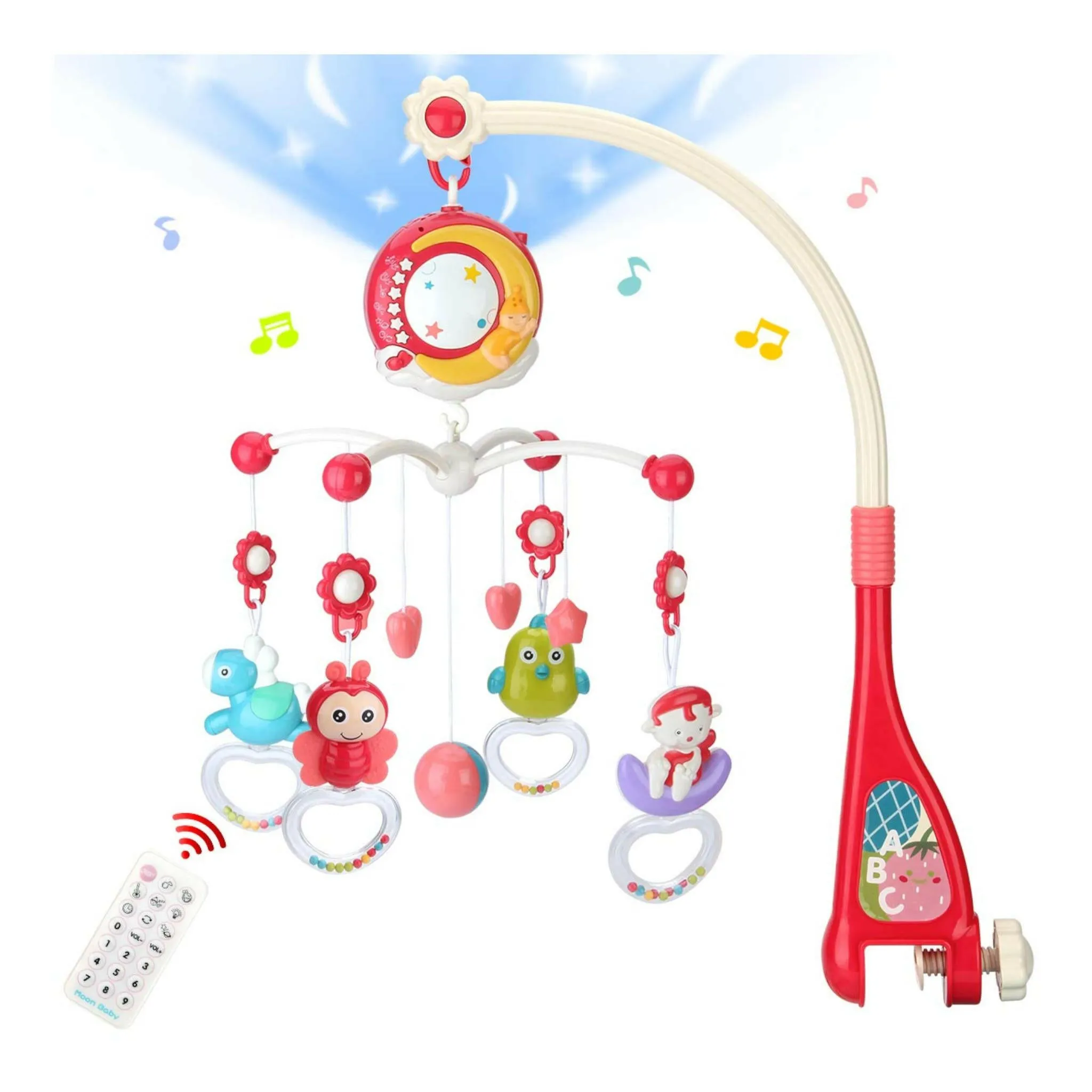 Musical Mobile Crib Toys with Projector and Light Timing Function Remote Control  and Rattles