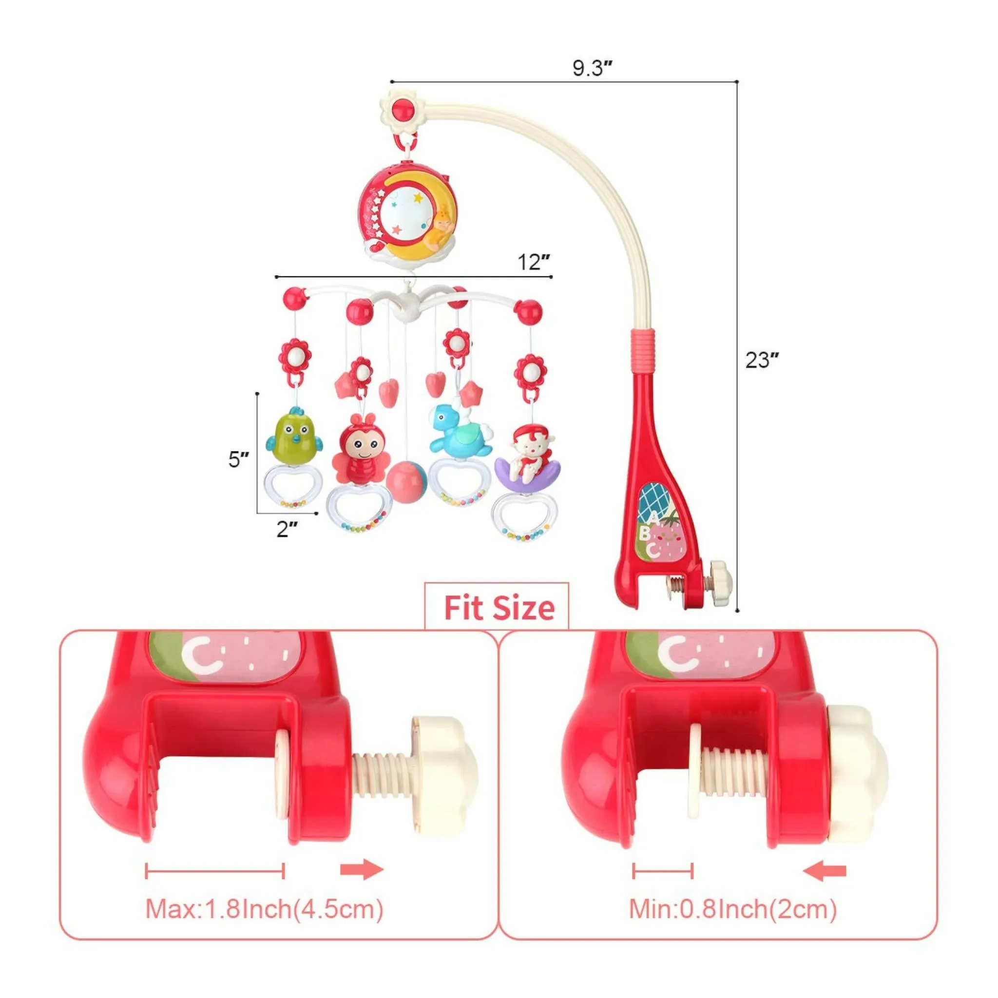 Musical Mobile Crib Toys with Projector and Light Timing Function Remote Control  and Rattles