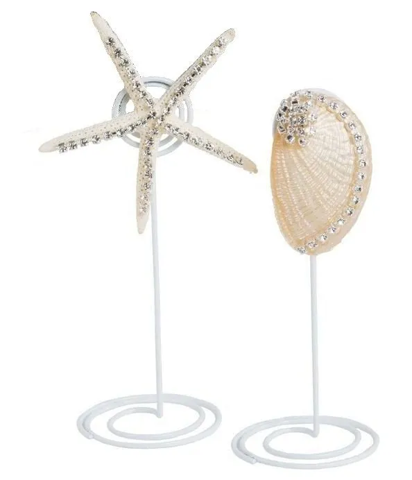 Neptune's Jewels Crystal Shell Placecard Holder Sets