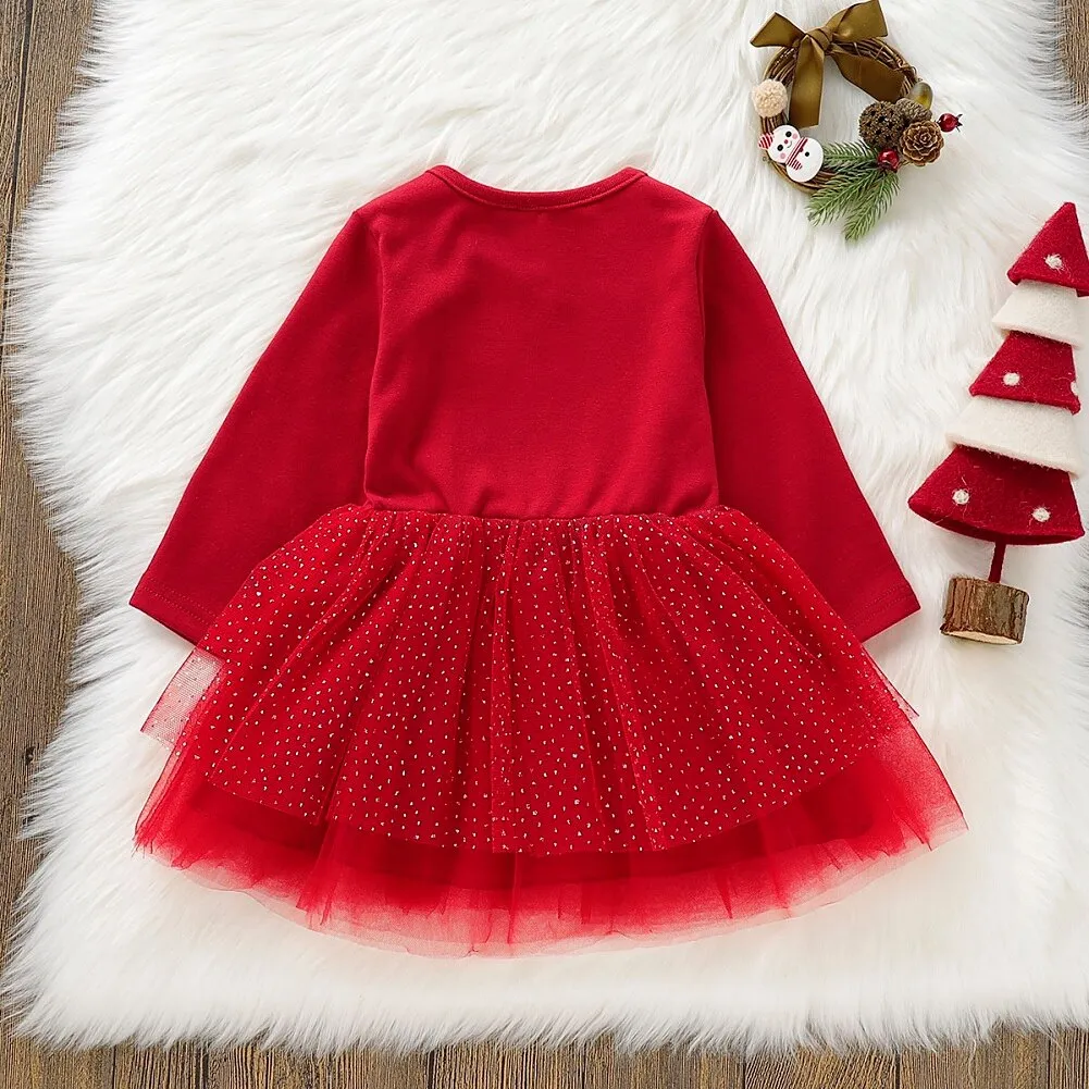 Noel Christmas Dress for Kids and Babies with Tutu