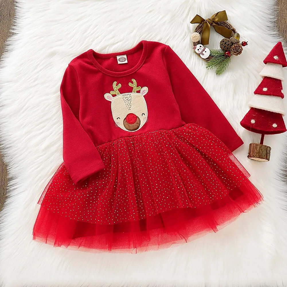 Noel Christmas Dress for Kids and Babies with Tutu