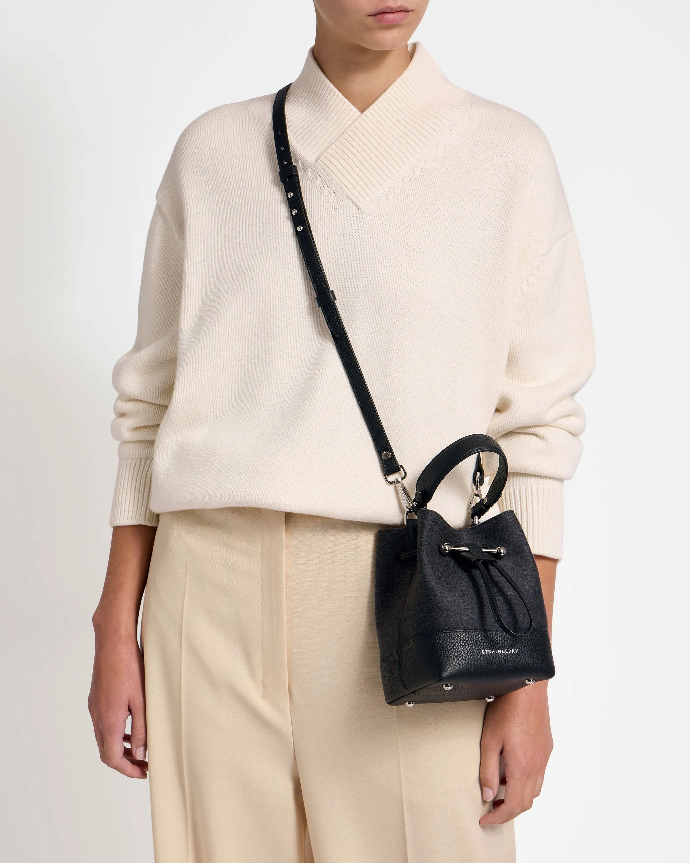 Osette - Cashmere/Leather Charcoal Black