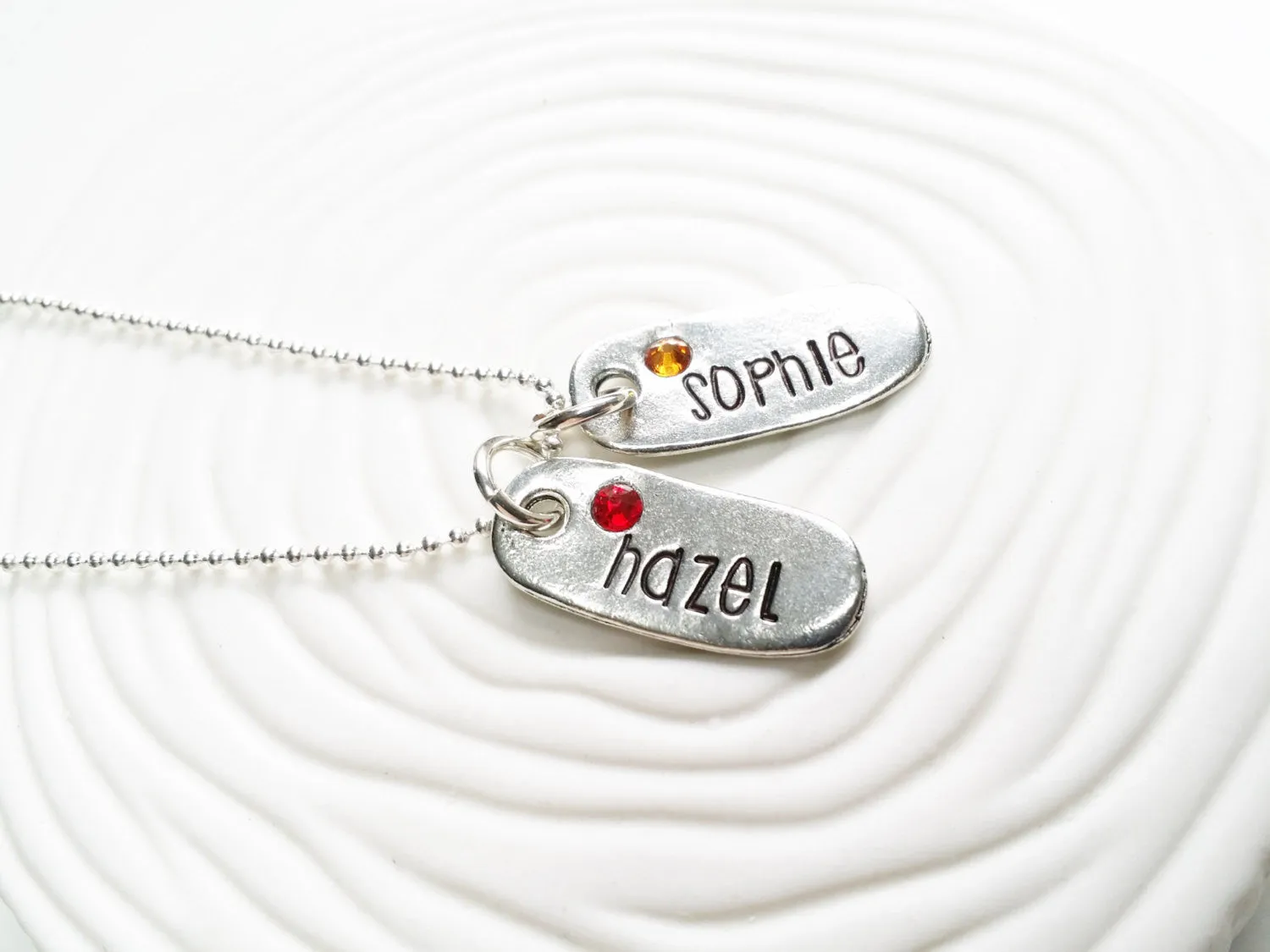 Oval Name and Birthstone Necklace | Mother's Necklace