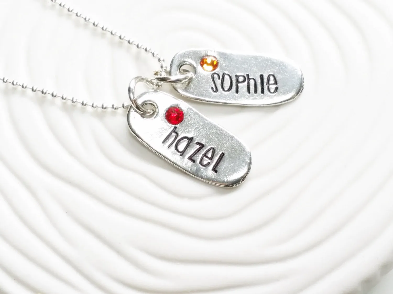 Oval Name and Birthstone Necklace | Mother's Necklace