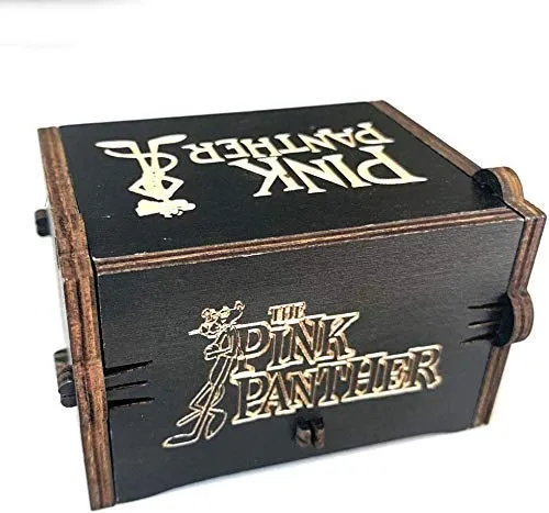 Pink Panther Wooden Handcrafted Music Box: Sleek Elegance in Timeless Black 🎶🐾