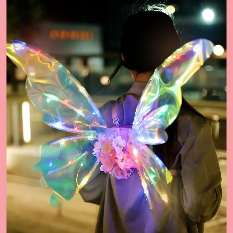 Rechargeable Cute Butterfly Fairy Wings With Light & Music