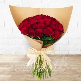 Romantic Red Roses Hand Bouquet