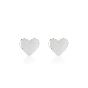 Shiny Baby Heart Earrings - Sterling Silver