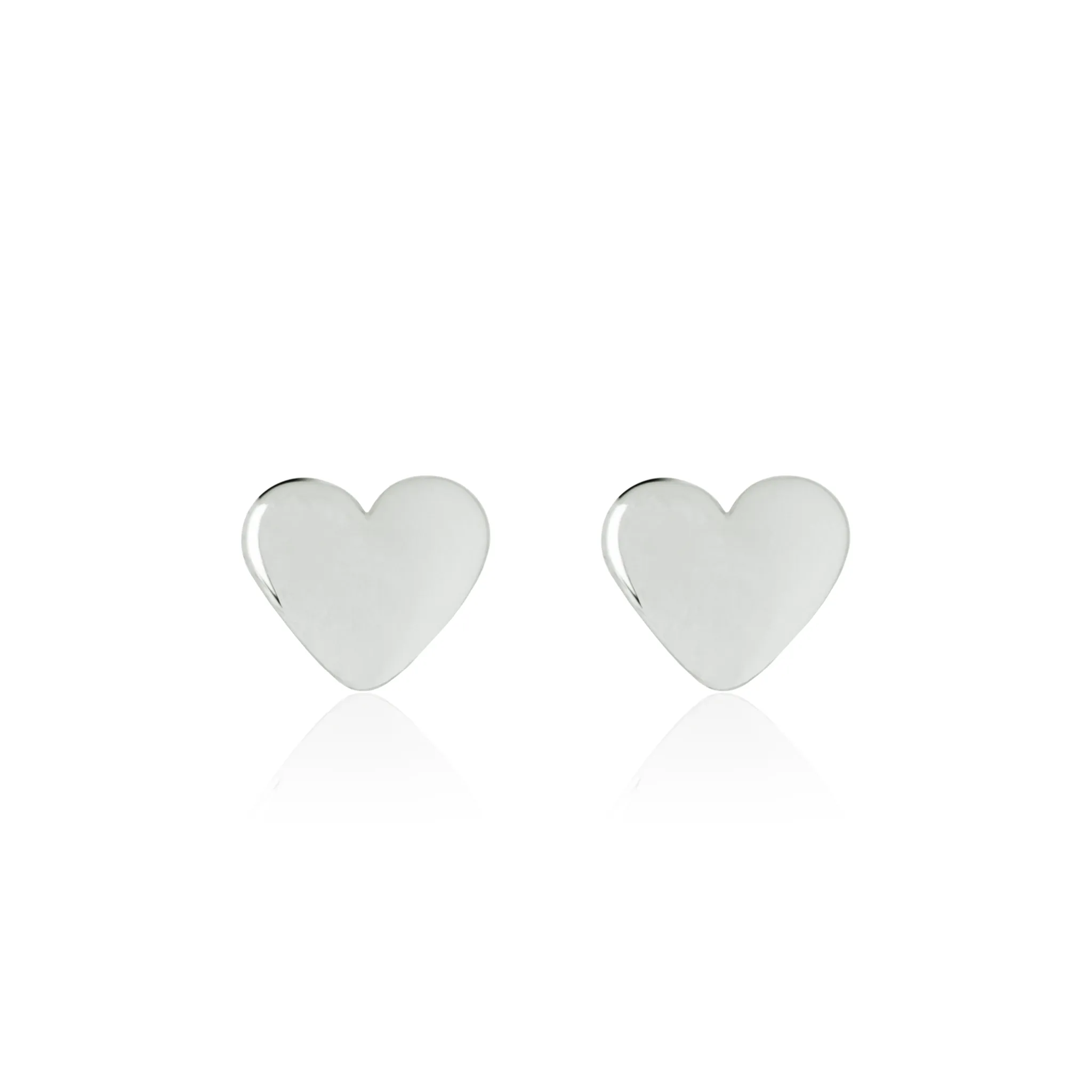 Shiny Baby Heart Earrings - Sterling Silver