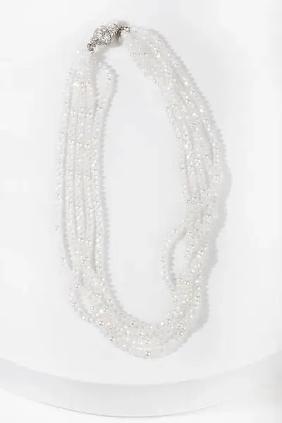 Short Crystal Pearl Necklace