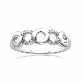 Sterling Silver Cubic Zirconia Link Ring