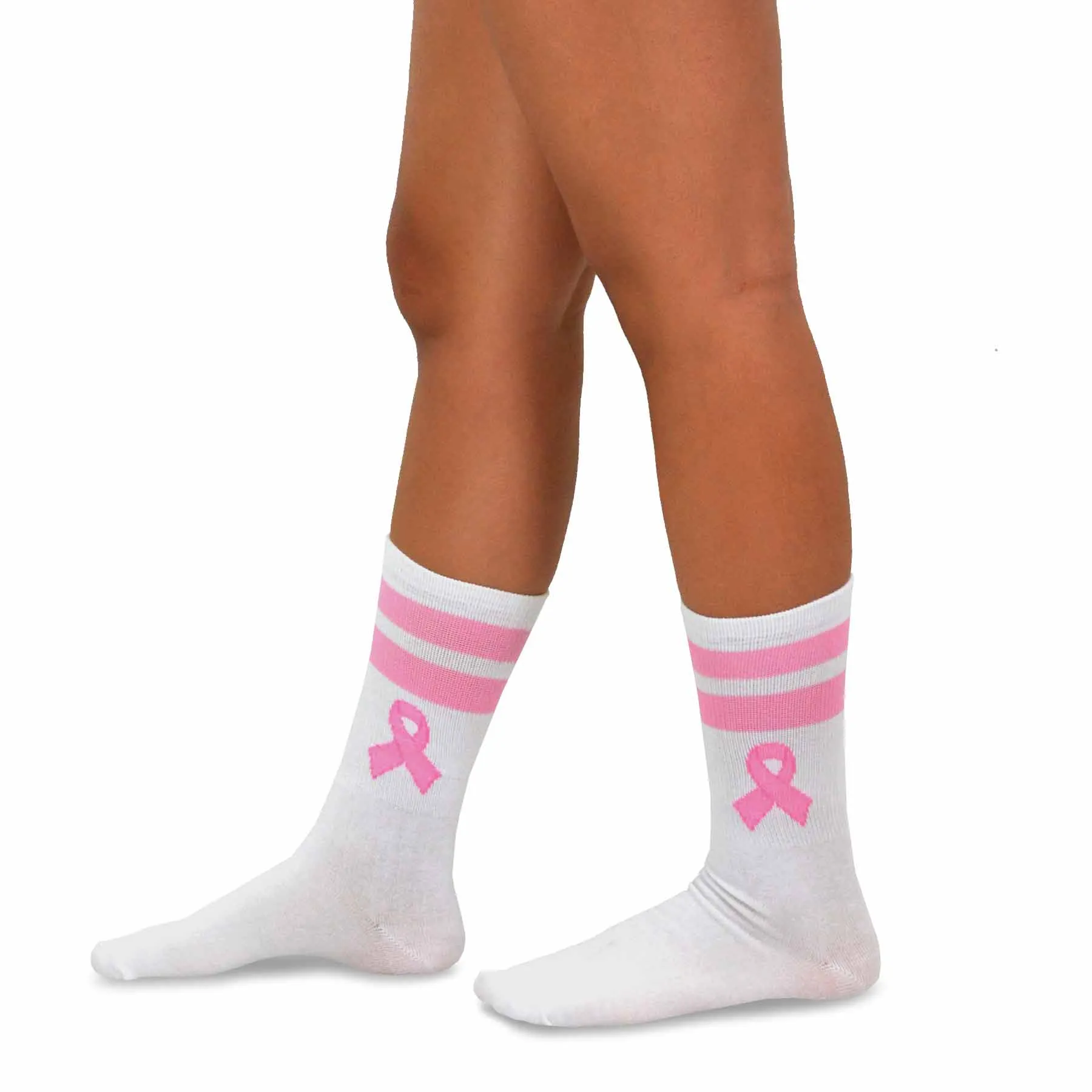 TeeHee Socks Women's Pink Ribbon 2 Crew 12-Pack Gift Box(12036)