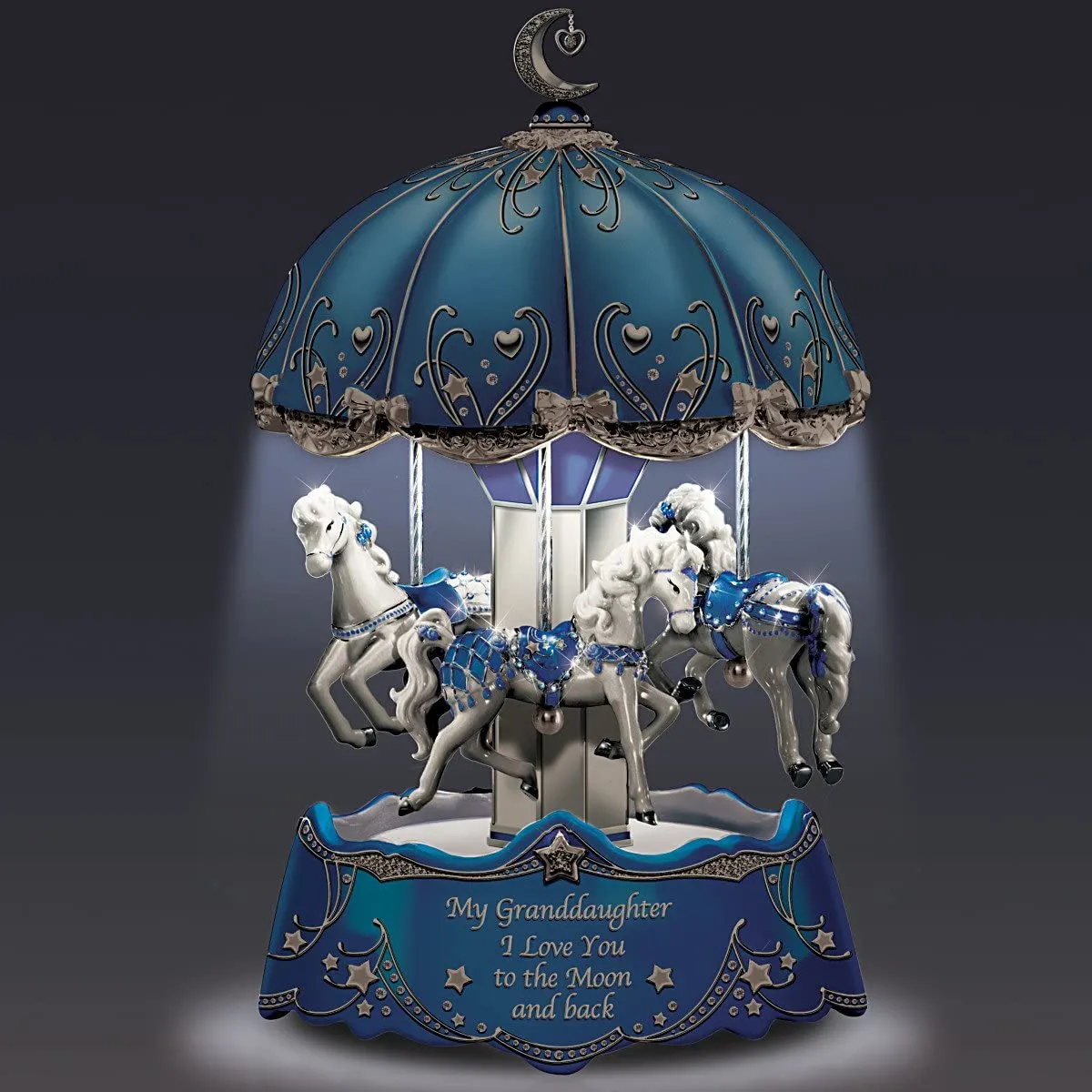 The Bradford Exchange Carousel Music Box with Sentiment for Granddaughter Lights Up