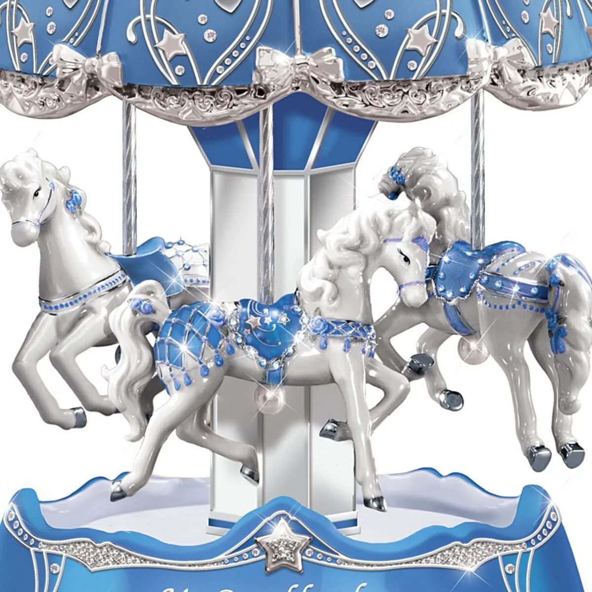 The Bradford Exchange Carousel Music Box with Sentiment for Granddaughter Lights Up