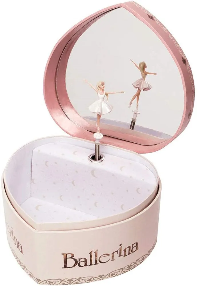 Trousselier Photoluminescent Large Heart Music Box Ballerina Leap - Glow in dark