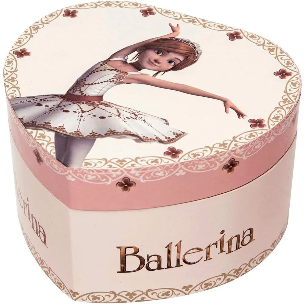 Trousselier Photoluminescent Large Heart Music Box Ballerina Leap - Glow in dark