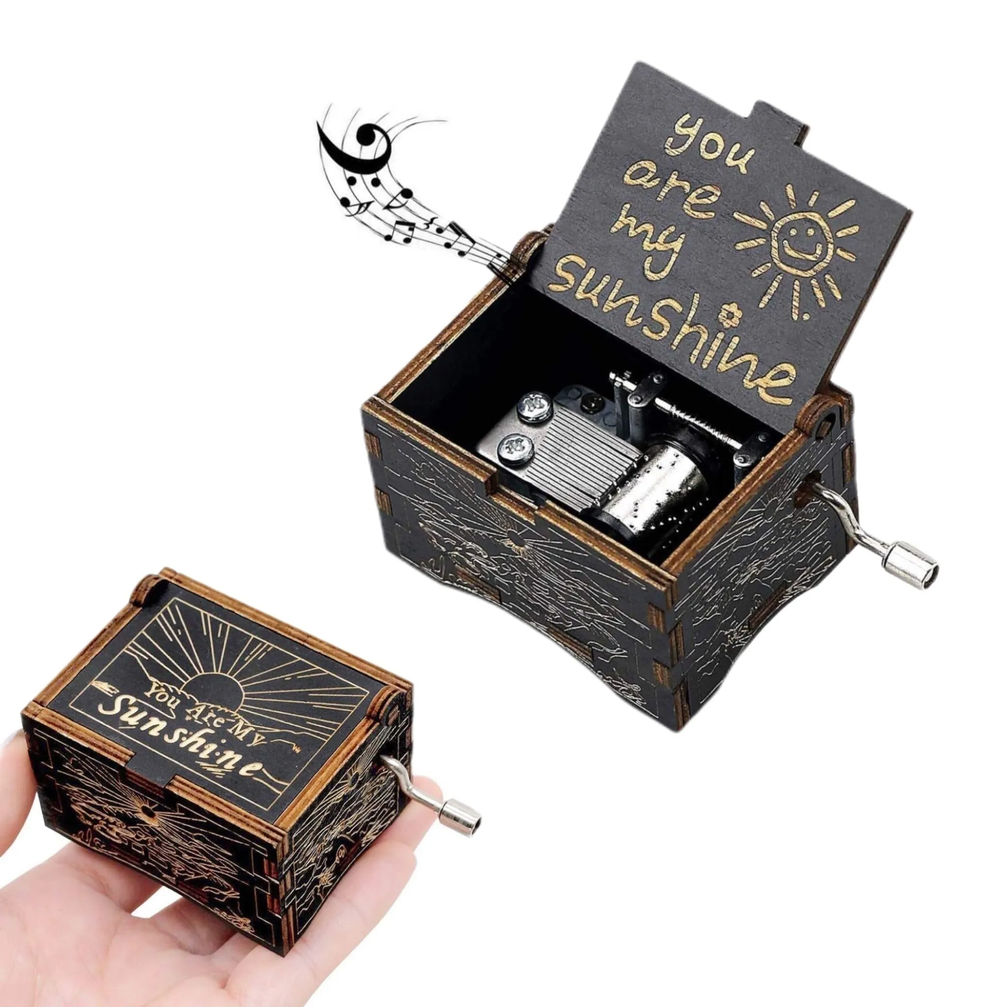 Vintage Hand Crank Music Box You Are My Sunshine Song