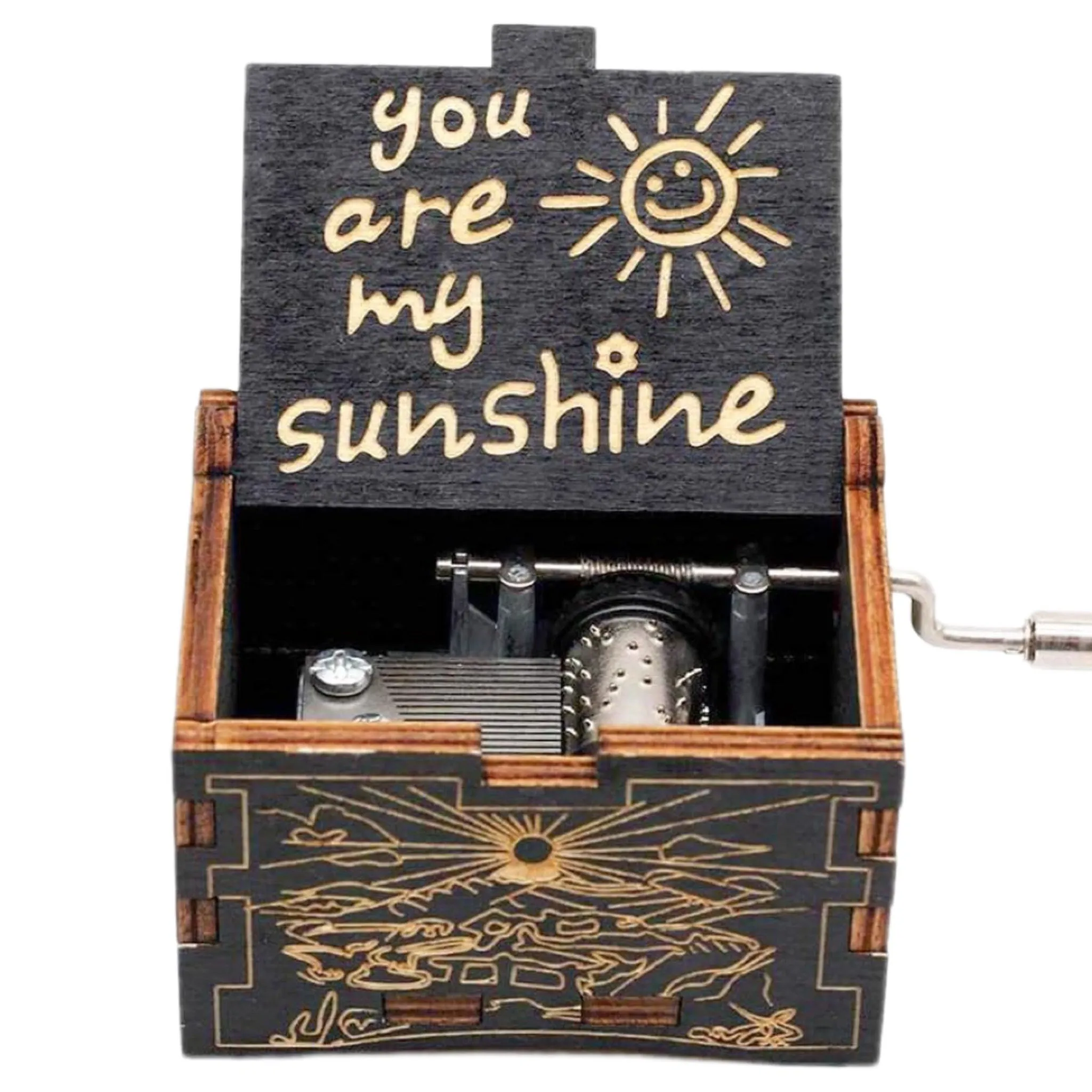 Vintage Hand Crank Music Box You Are My Sunshine Song