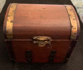 Vintage Music Box in Miniature Wooden Trunk